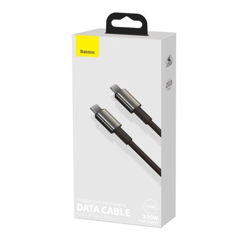 KABEL BASEUS TUNGSTEN GOLD TYPE-C/TYPE-C 100W 2M BLACK FAST CHARGE