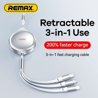 KABEL REMAX DRIP SERIES 15W 3w1 USB-C/MICRO/LIGHTNING RC-C018 SILVER