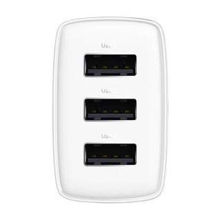 Ładowarka sieciowa BASEUS COMPACT QUICK CHARGER 3xUSB 17W BIAŁA/WHITE