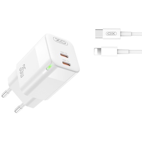 XO ładowarka sieciowa CE07 PD 35W BIAŁA + KABEL USB-C/Lightning