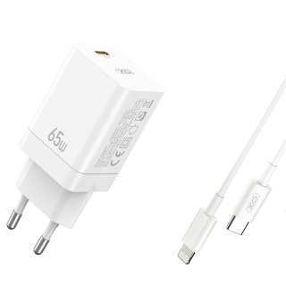 XO ładowarka sieciowa CE10 PD 65W 1xUSB-C BIAŁA + KABEL USB-C/Lightning