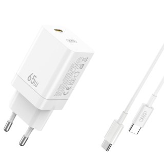 XO ładowarka sieciowa CE10 PD 65W 1xUSB-C BIAŁA + KABEL USB-C/USB-C