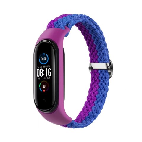 Opaska pleciona Smart Band M3/M4/M5/M6 PURPLE-BLUE / FIOLETOWO-NIEBIESKI