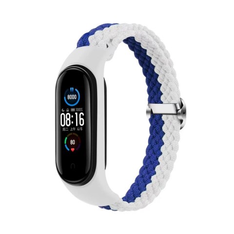 Opaska pleciona Smart Band M5/M6/M7 WHITE-BLUE / BIAŁO-NIEBIESKI