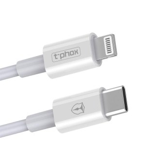 KABEL T-PHOX GLARY LITE SERIES 18W 1M USB-C/LIGHTNING WHITE