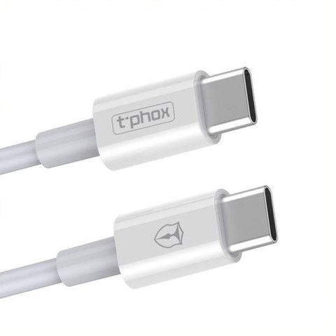 KABEL T-PHOX GLARY LITE SERIES 3A 1M USB-C/USB-C WHITE