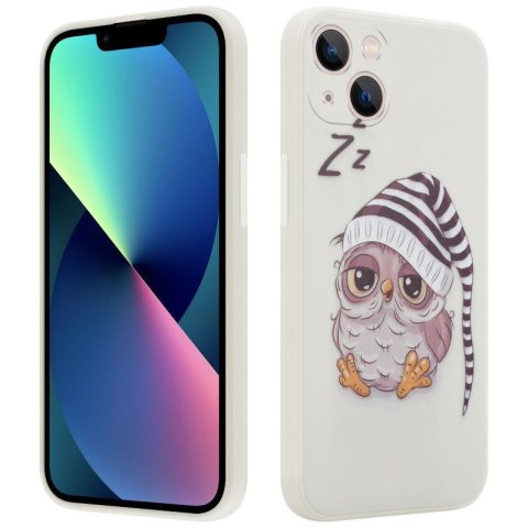 MX OWL SLEEPY IPHONE 13 MINI BEIGE / BEŻOWY