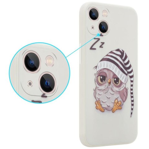 MX OWL SLEEPY IPHONE 13 MINI BEIGE / BEŻOWY