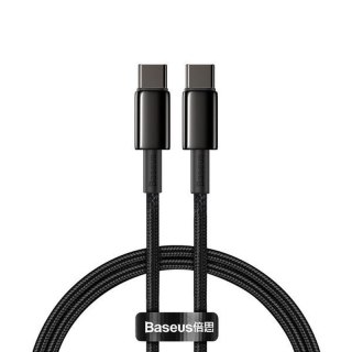 KABEL BASEUS TUNGSTEN GOLD TYPE-C/TYPE-C 100W 1M BLACK FAST CHARGE