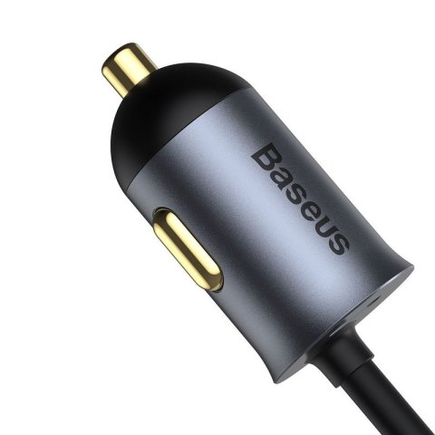 Ładowarka samochodowa BASEUS SHARE TOGETHER 2xUSB 2xUSB-C 120W Z PRZEDŁUŻACZEM SZARA/GREY