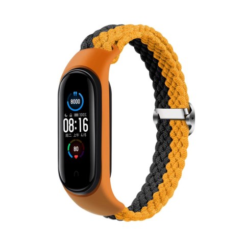 Opaska pleciona Smart Band M3/M4/M5/M6 ORANGE-GRAY / POMARAŃCZOWO-SZARY