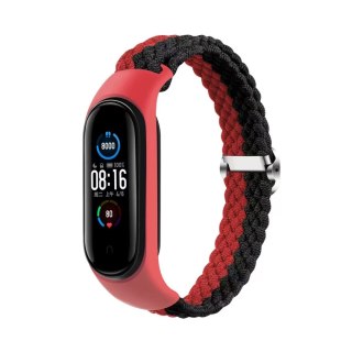 Opaska pleciona Smart Band M5/M6/M7 RED-BLACK / CZERWONO-CZARNY