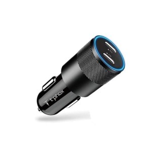 Ładowarka samochodowa T-PHOX T-C09 2xUSB-C 40W BLACK