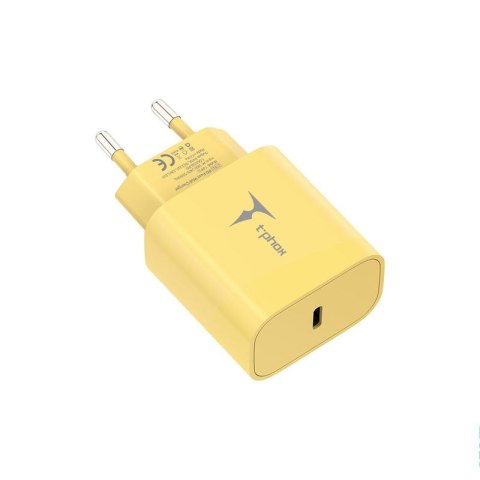 Ładowarka sieciowa T-PHOX MODERATE SERIES T-PP11 20W + KABEL USB-C/USB-C 60W YELLOW