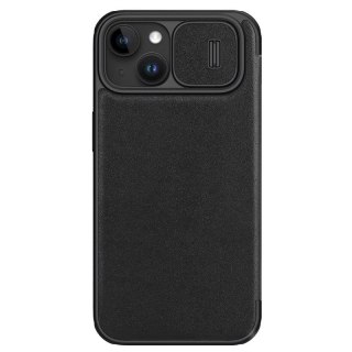 Nillkin Qin Pro Leather Case Iphone 15 (6.1), BLACK / CZARNY