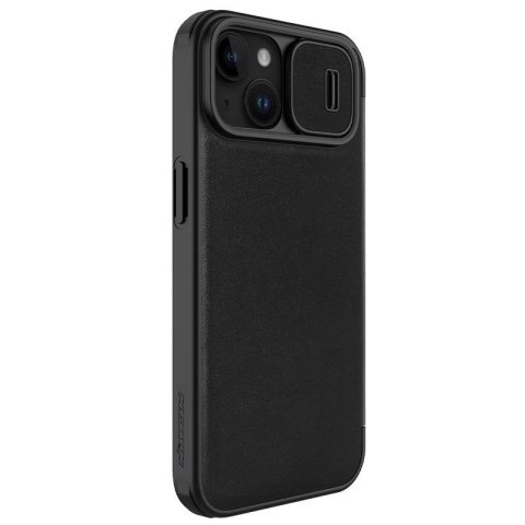 Nillkin Qin Pro Leather Case Iphone 15 (6.1), BLACK / CZARNY