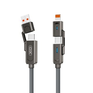 XO KABEL NB275 4w1 USB-C+LIGHTNING/USB+ USB-C 60W 1m szary