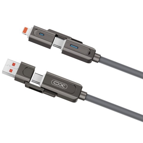 XO KABEL NB275 4w1 USB-C+LIGHTNING/USB+ USB-C 60W 1m szary