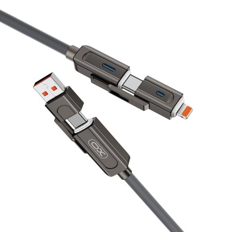 XO KABEL NB275 4w1 USB-C+LIGHTNING/USB+ USB-C 60W 1m szary