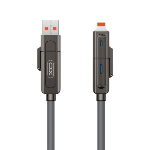 XO KABEL NB275 4w1 USB-C+LIGHTNING/USB+ USB-C 60W 1m szary