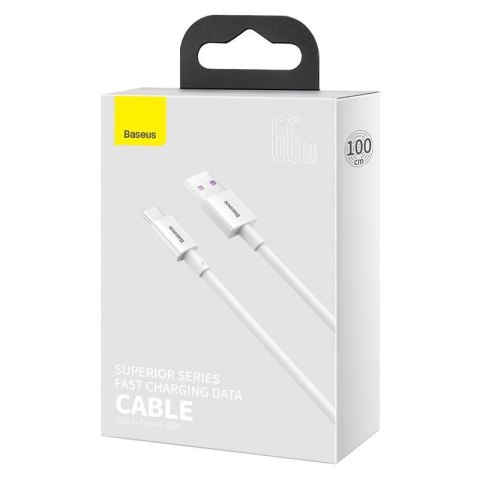 KABEL BASEUS SUPERIOR SERIES USB/USB-C 66W 1M WHITE