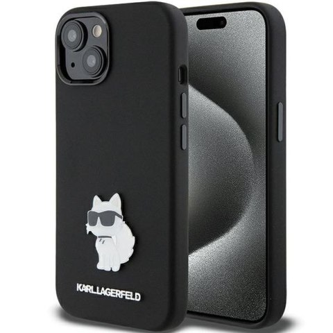 KARL LAGERFELD IPHONE 15 PLUS CHOUPETTE METAL PIN KLHCP15MSMHCNPK BLACK