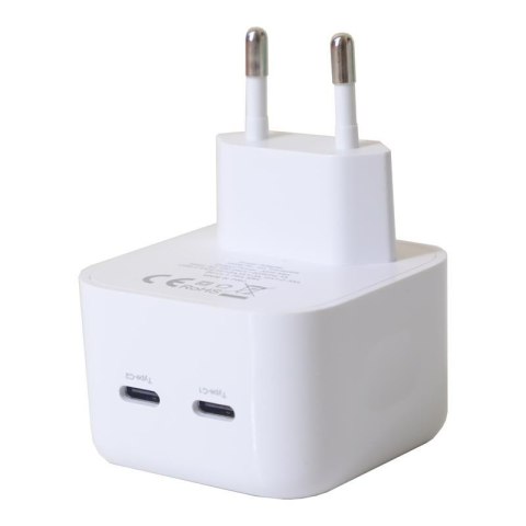 ŁADOWARKA SIECIOWA MX THUNDER PD 35W, 2 x USB-C, WHITE / BIAŁY