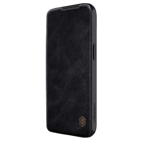 Nillkin Qin Pro Leather Case Iphone 15 Plus (6.7), BLACK / CZARNY