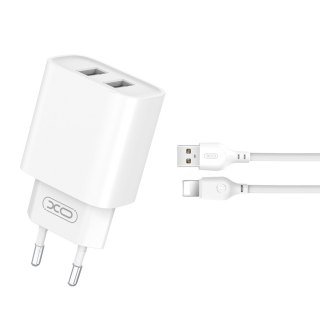 XO ładowarka sieciowa CE02C 2xUSB 2,1A BIAŁA + KABEL LIGHTNING