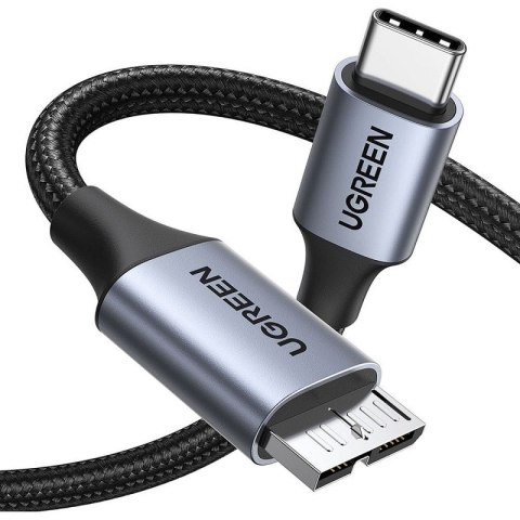 Ugreen kabel USB C / micro USB-B 3.0 US565 5Gb/s 3A 0.5m szary