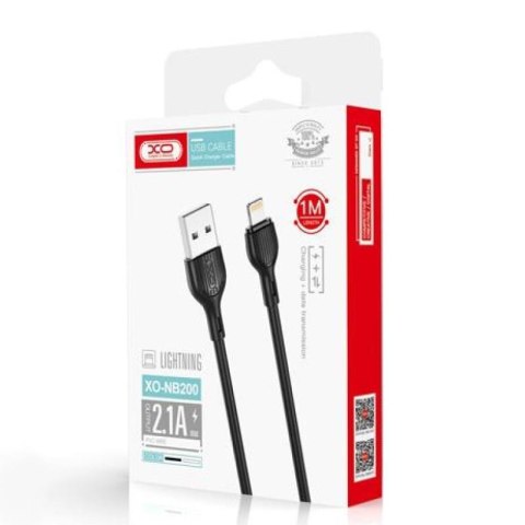 XO KABEL NB200 USB-LIGHTNING 1m 2,1A BLACK