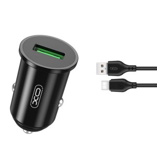 XO ładowarka samochodowa TZ12 QC 18W 1xUSB kabel USB-C