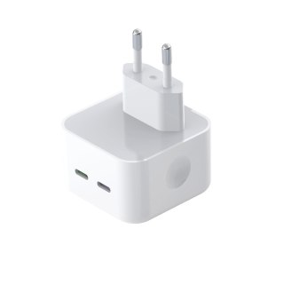 XO ładowarka sieciowa L102 PD 35W 2x USB-C WHITE KABEL LIGHTNING