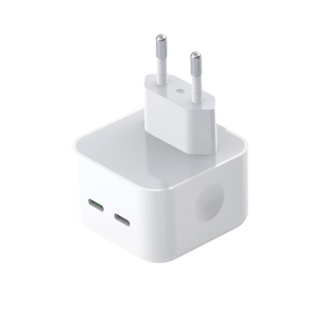 XO ładowarka sieciowa L102 PD 35W 2x USB-C WHITE KABEL LIGHTNING