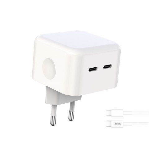 XO ładowarka sieciowa L102 PD 35W 2x USB-C WHITE KABEL USB-C