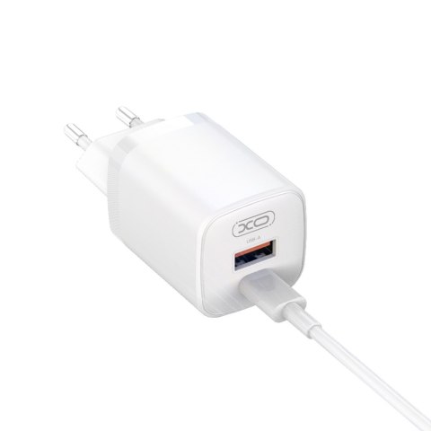 XO ładowarka sieciowa L96 PD 30W QC 3.0 18W 1xUSB 1xUSB-C BIAŁA Kabel Lightning