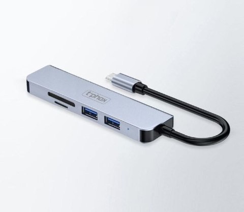 HUB T-PHOX TPH2041 5w1 USB-C/HDMI USB3.0x1+USB2.0x1+HDMI 4K