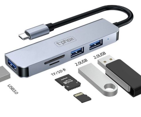 HUB T-PHOX TPH2041 5w1 USB-C/HDMI USB3.0x1+USB2.0x1+HDMI 4K