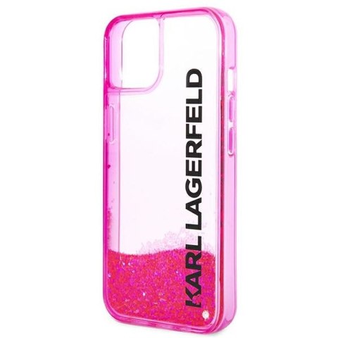 KARL LAGERFELD IPHONE 14 PLUS LIQUID GLITTER ELONGATED LOGO KLHCP14MLCKVF