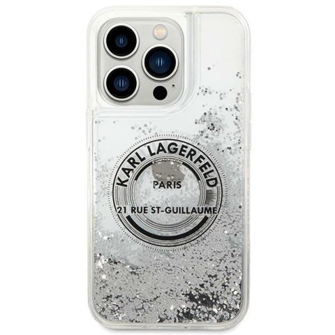 KARL LAGERFELD IPHONE 14 PRO MAX LIQUID GLITTER RSG KLHCP14XLCRSGRS SILVER