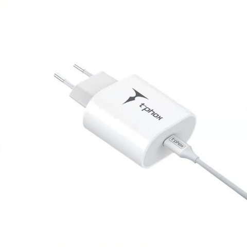 Ładowarka sieciowa T-PHOX ISPEED 20W + KABEL USB-C/USB-C WHITE