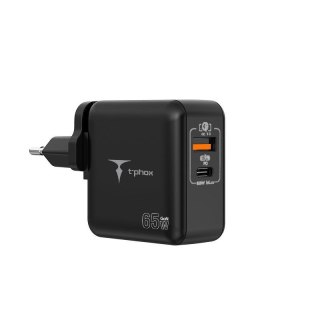 Ładowarka sieciowa T-PHOX MEGA T-PP09 GAN PD 65W USB/USB-C BLACK