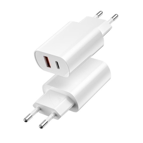 WIWU Ładowarka Sieciowa Wi-U002 PD + QC 20W 1x USB 1x USB-C biały