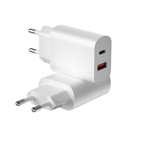 WIWU Ładowarka Sieciowa Wi-U002 PD + QC 20W 1x USB 1x USB-C biały