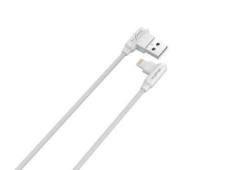 KABEL MX CORNER FAST CHARGE LIGHTNING 2.4A / 1m, WHITE / BIAŁY, KĄTOWY