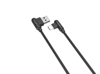 KABEL MX CORNER FAST CHARGE TYPE-C 2.4A / 1m, BLACK / CZARNY, KĄTOWY