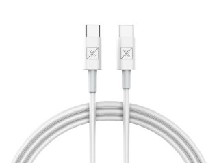 Ładowarka samochodowa MX KAPPA 18W PD+QC, USB-A+C + KABEL Type-C - Type-C 20W PD, WHITE/BIAŁY