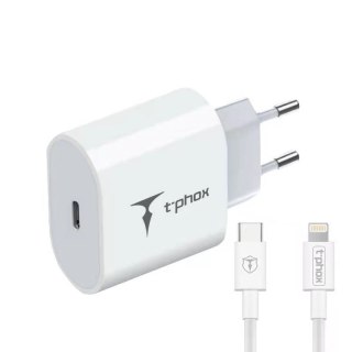 Ładowarka sieciowa T-PHOX ISPEED 20W + KABEL USB-C/LIGHTNING WHITE