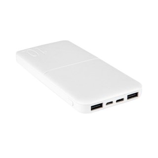 POWERBANK MX COCO 10 000 mAh, 2xUSB, 10W Li-Po, WHITE / BIAŁY, + kabel microUSB