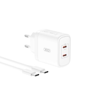 XO ładowarka sieciowa CE08 PD 50W 2xUSB-C BIAŁA + KABEL TYPE-C